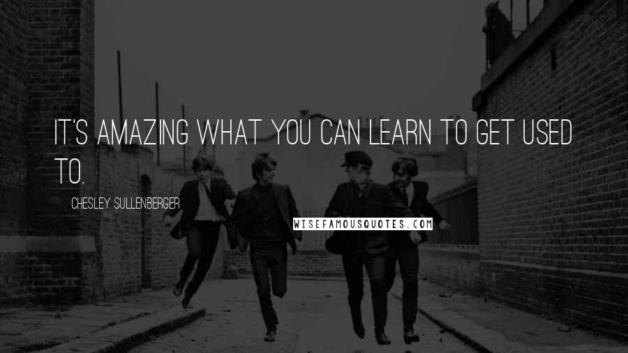 Chesley Sullenberger Quotes: It's amazing what you can learn to get used to.