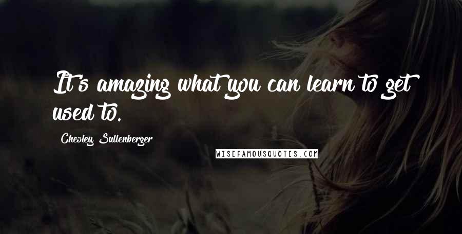 Chesley Sullenberger Quotes: It's amazing what you can learn to get used to.