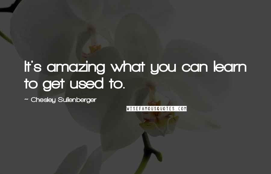 Chesley Sullenberger Quotes: It's amazing what you can learn to get used to.