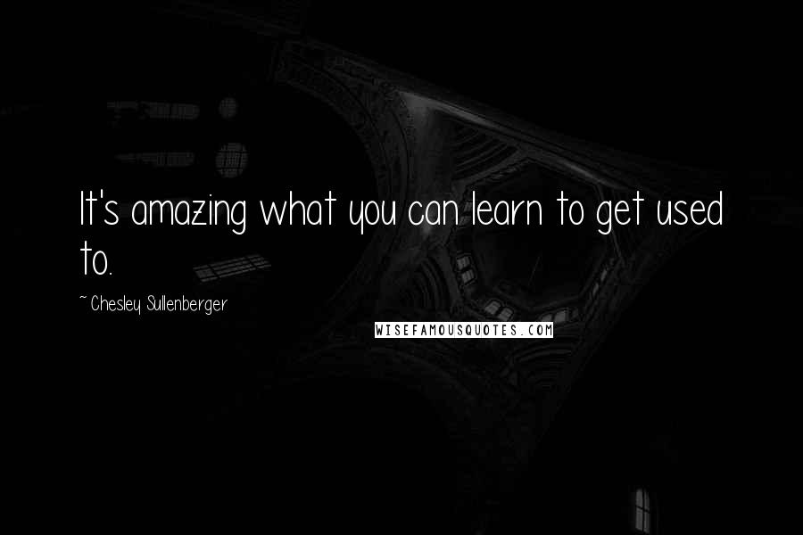 Chesley Sullenberger Quotes: It's amazing what you can learn to get used to.