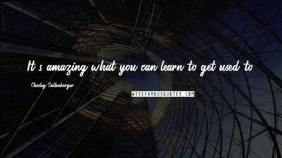 Chesley Sullenberger Quotes: It's amazing what you can learn to get used to.