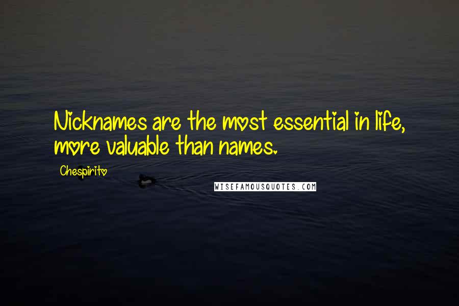 Chespirito Quotes: Nicknames are the most essential in life, more valuable than names.