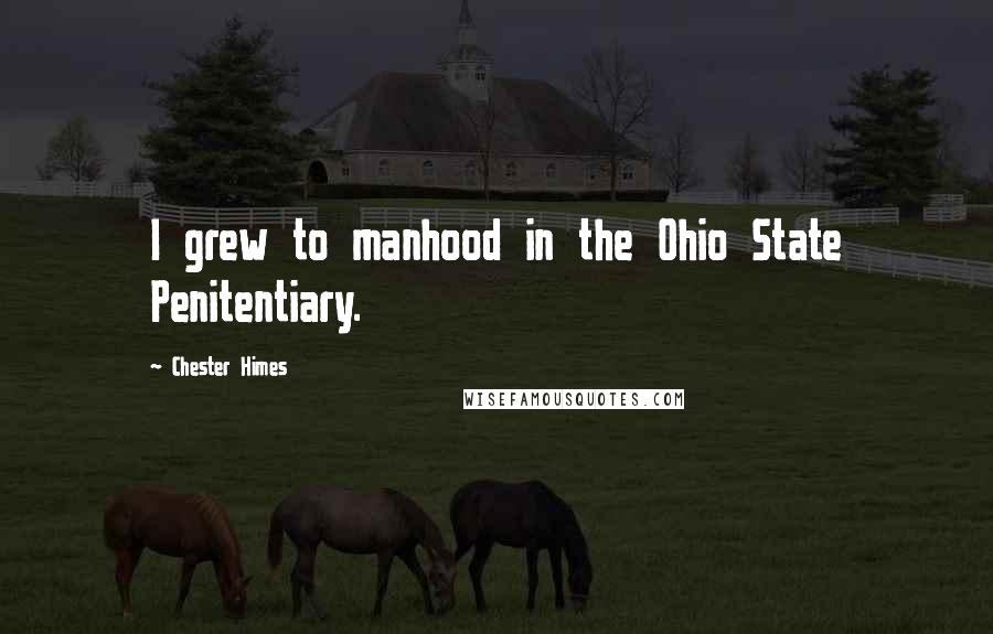 Chester Himes Quotes: I grew to manhood in the Ohio State Penitentiary.