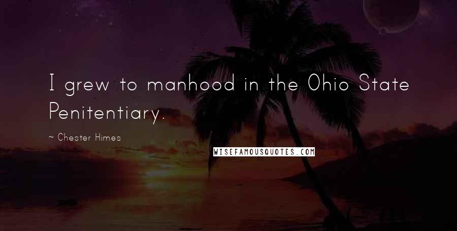 Chester Himes Quotes: I grew to manhood in the Ohio State Penitentiary.