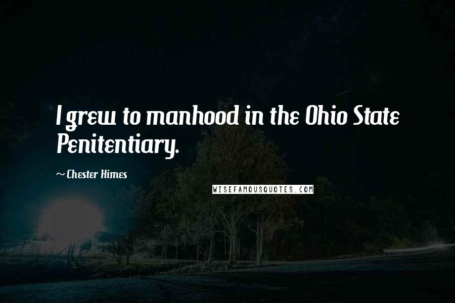 Chester Himes Quotes: I grew to manhood in the Ohio State Penitentiary.