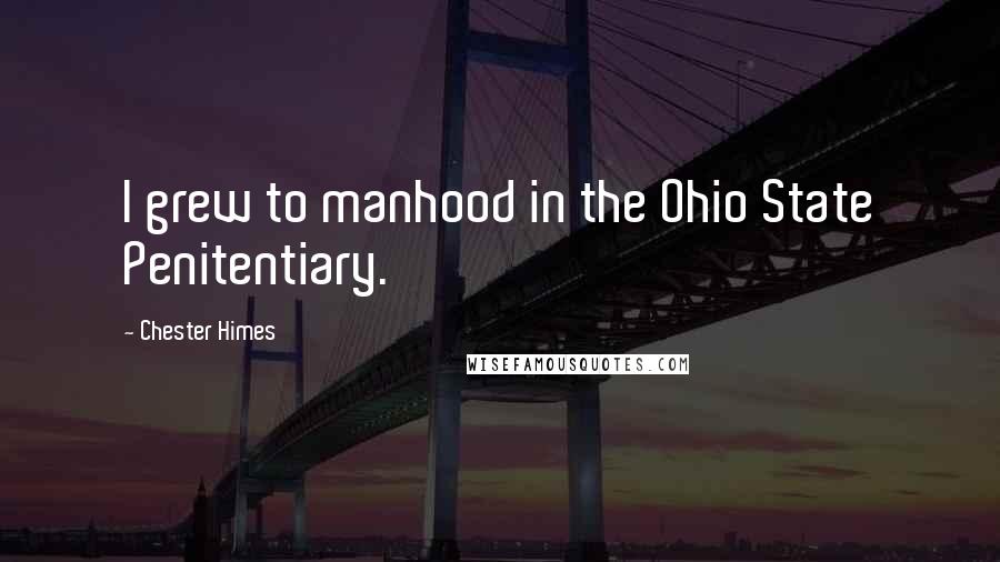 Chester Himes Quotes: I grew to manhood in the Ohio State Penitentiary.