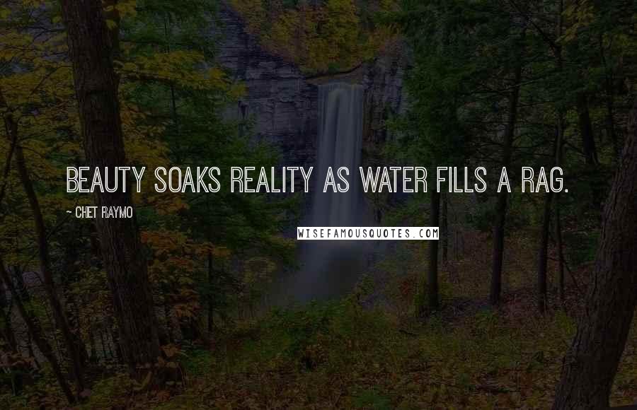 Chet Raymo Quotes: Beauty soaks reality as water fills a rag.