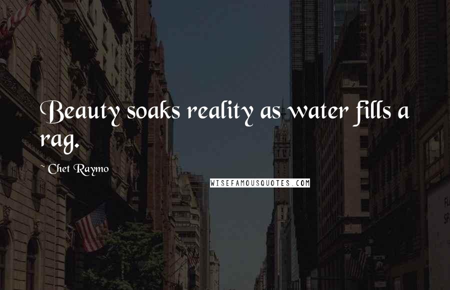 Chet Raymo Quotes: Beauty soaks reality as water fills a rag.