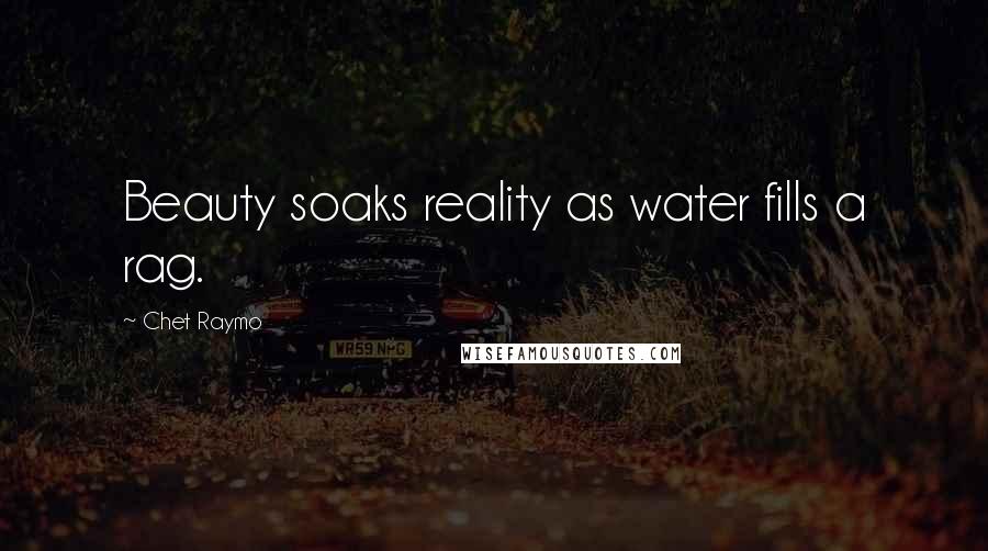 Chet Raymo Quotes: Beauty soaks reality as water fills a rag.