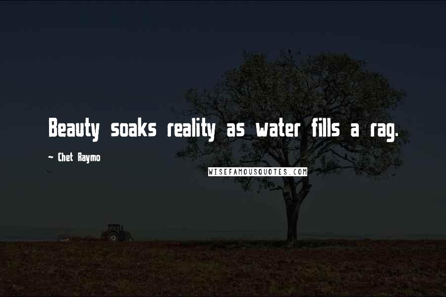 Chet Raymo Quotes: Beauty soaks reality as water fills a rag.