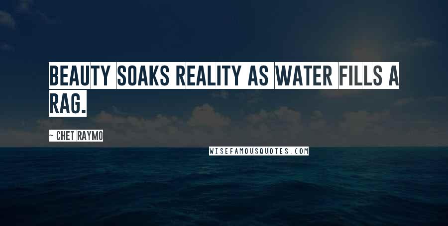 Chet Raymo Quotes: Beauty soaks reality as water fills a rag.