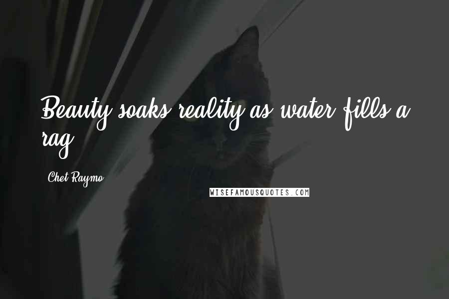 Chet Raymo Quotes: Beauty soaks reality as water fills a rag.