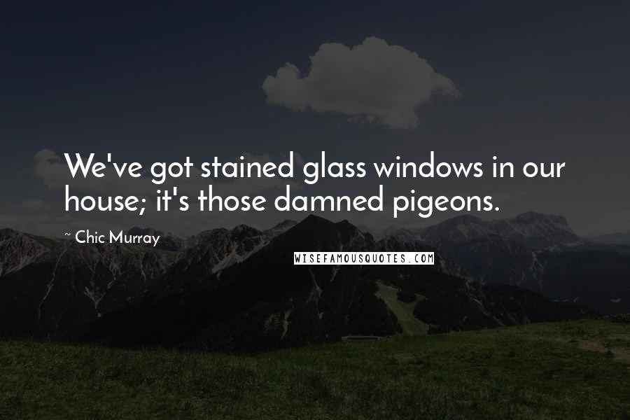 Chic Murray Quotes: We've got stained glass windows in our house; it's those damned pigeons.