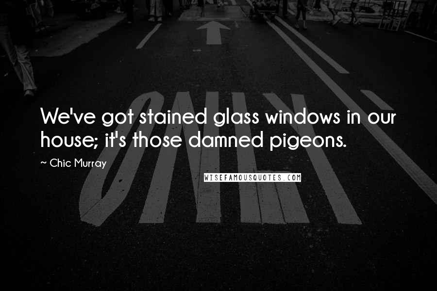 Chic Murray Quotes: We've got stained glass windows in our house; it's those damned pigeons.