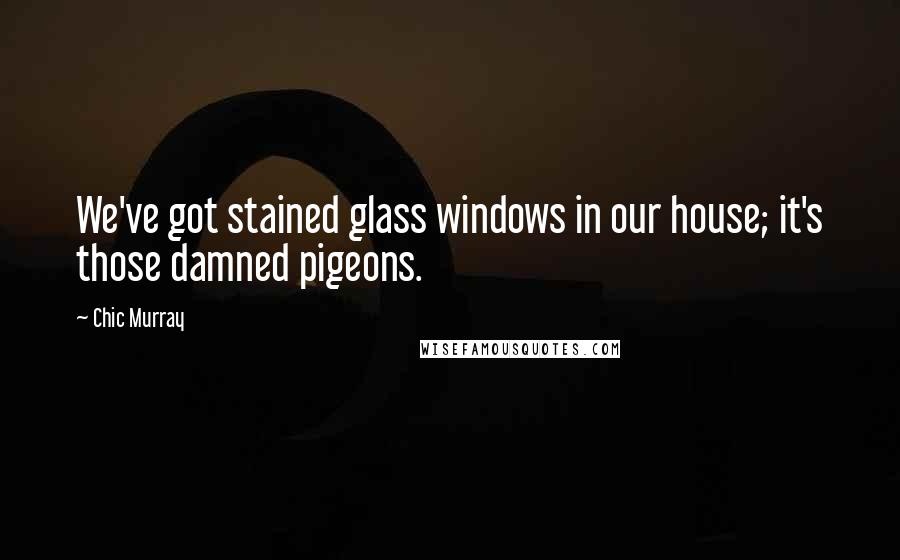 Chic Murray Quotes: We've got stained glass windows in our house; it's those damned pigeons.