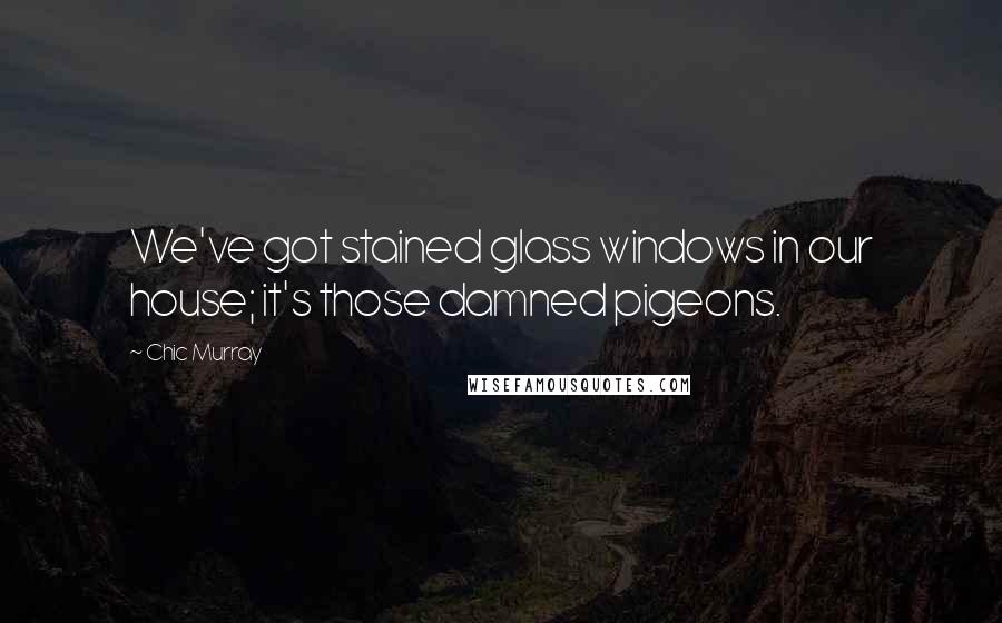 Chic Murray Quotes: We've got stained glass windows in our house; it's those damned pigeons.