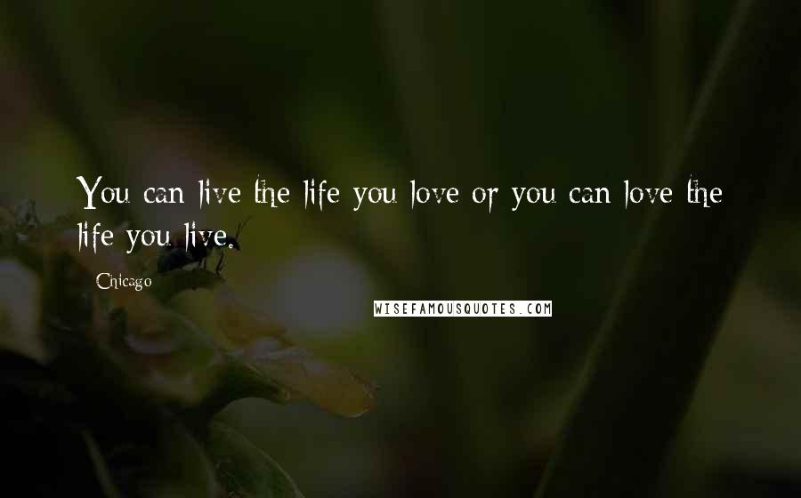 Chicago Quotes: You can live the life you love or you can love the life you live.