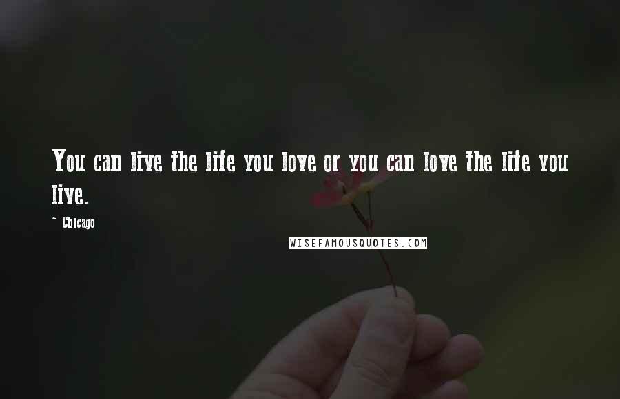 Chicago Quotes: You can live the life you love or you can love the life you live.