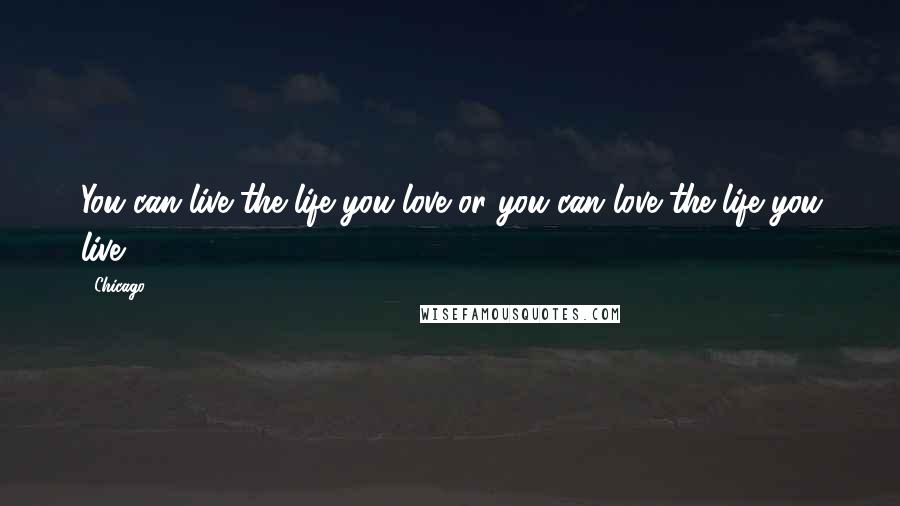 Chicago Quotes: You can live the life you love or you can love the life you live.