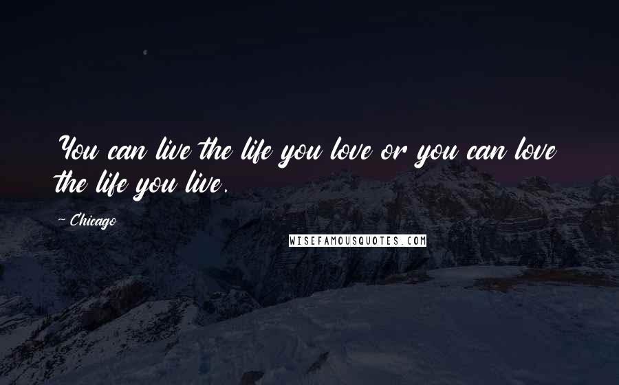 Chicago Quotes: You can live the life you love or you can love the life you live.