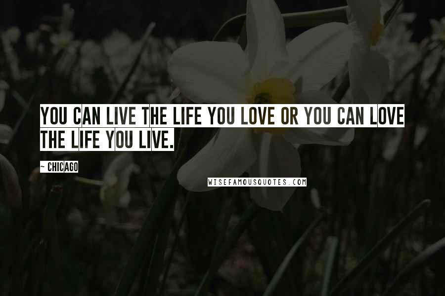 Chicago Quotes: You can live the life you love or you can love the life you live.