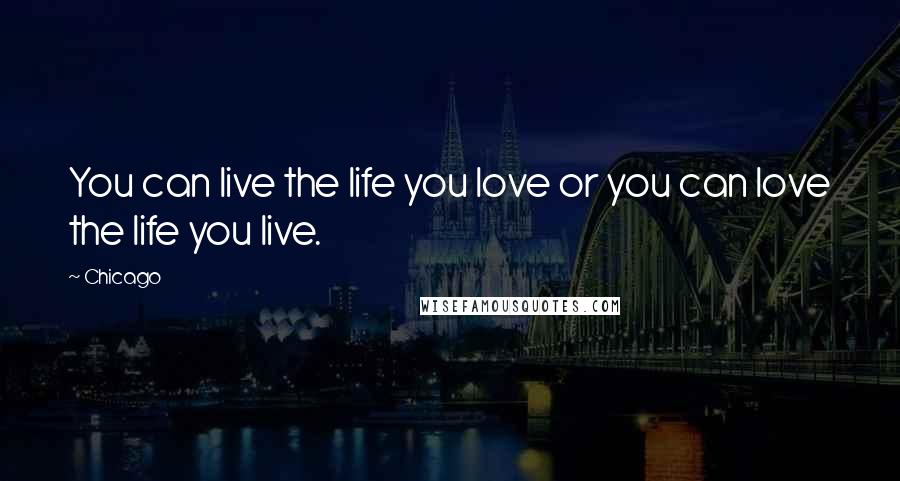 Chicago Quotes: You can live the life you love or you can love the life you live.