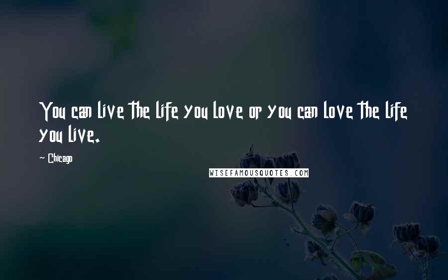 Chicago Quotes: You can live the life you love or you can love the life you live.