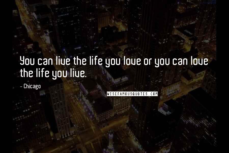 Chicago Quotes: You can live the life you love or you can love the life you live.