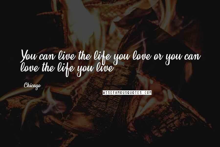 Chicago Quotes: You can live the life you love or you can love the life you live.