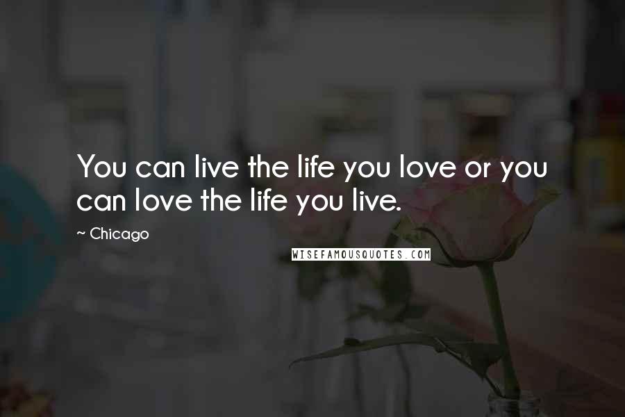 Chicago Quotes: You can live the life you love or you can love the life you live.