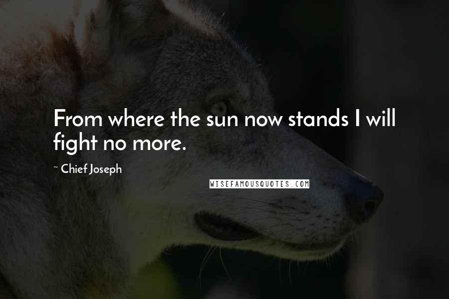 Chief Joseph Quotes: From where the sun now stands I will fight no more.