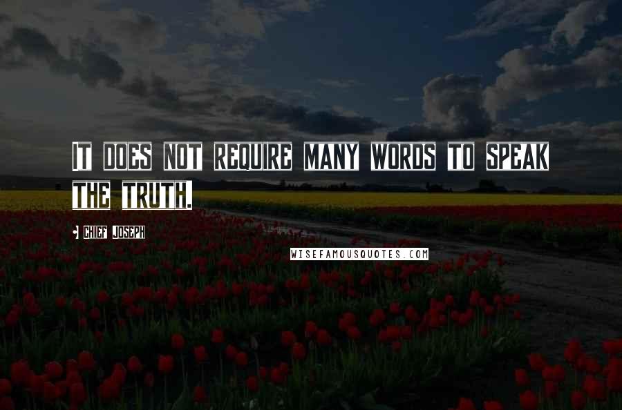 Chief Joseph Quotes: It does not require many words to speak the truth.