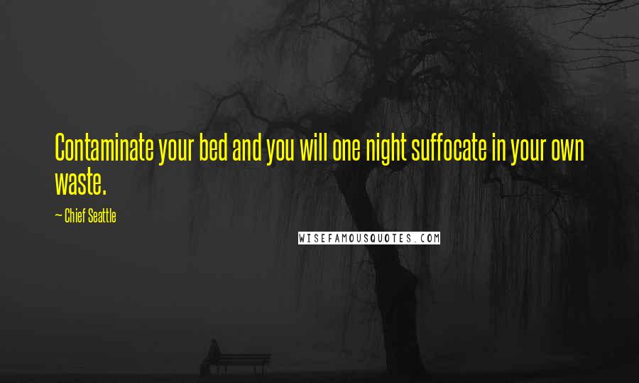 Chief Seattle Quotes: Contaminate your bed and you will one night suffocate in your own waste.