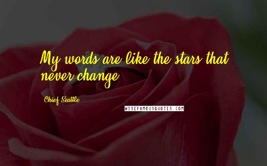 Chief Seattle Quotes: My words are like the stars that never change.