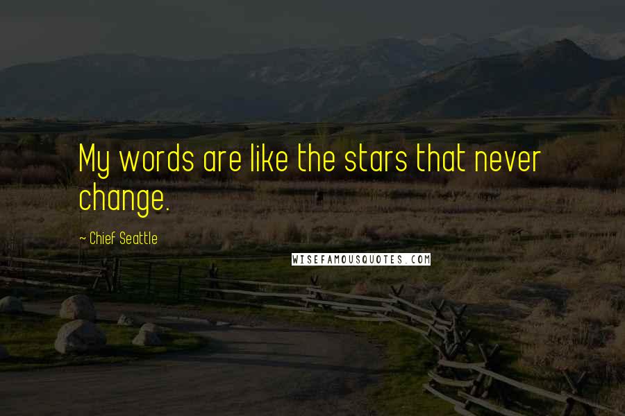 Chief Seattle Quotes: My words are like the stars that never change.