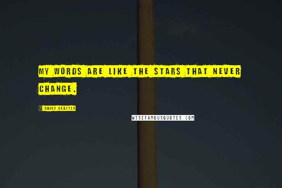 Chief Seattle Quotes: My words are like the stars that never change.