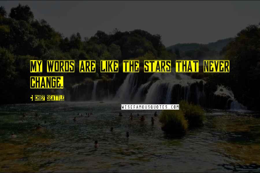 Chief Seattle Quotes: My words are like the stars that never change.