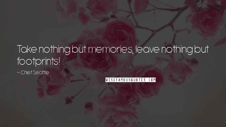 Chief Seattle Quotes: Take nothing but memories, leave nothing but footprints!