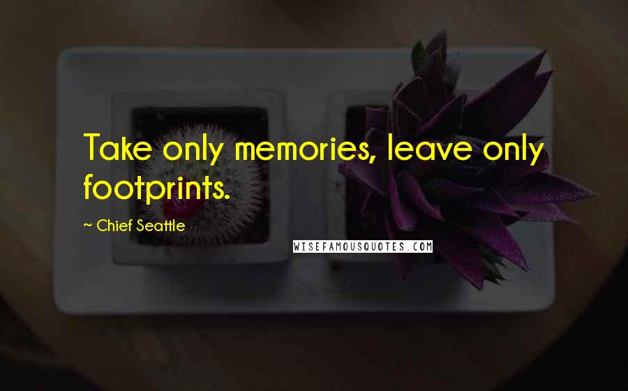 Chief Seattle Quotes: Take only memories, leave only footprints.