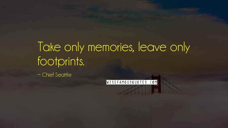 Chief Seattle Quotes: Take only memories, leave only footprints.