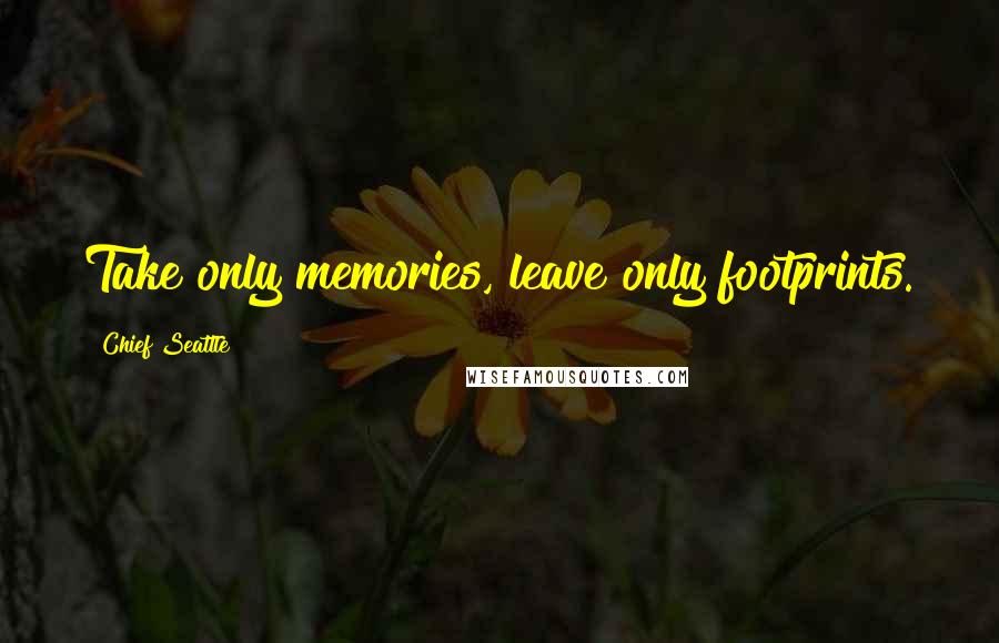 Chief Seattle Quotes: Take only memories, leave only footprints.