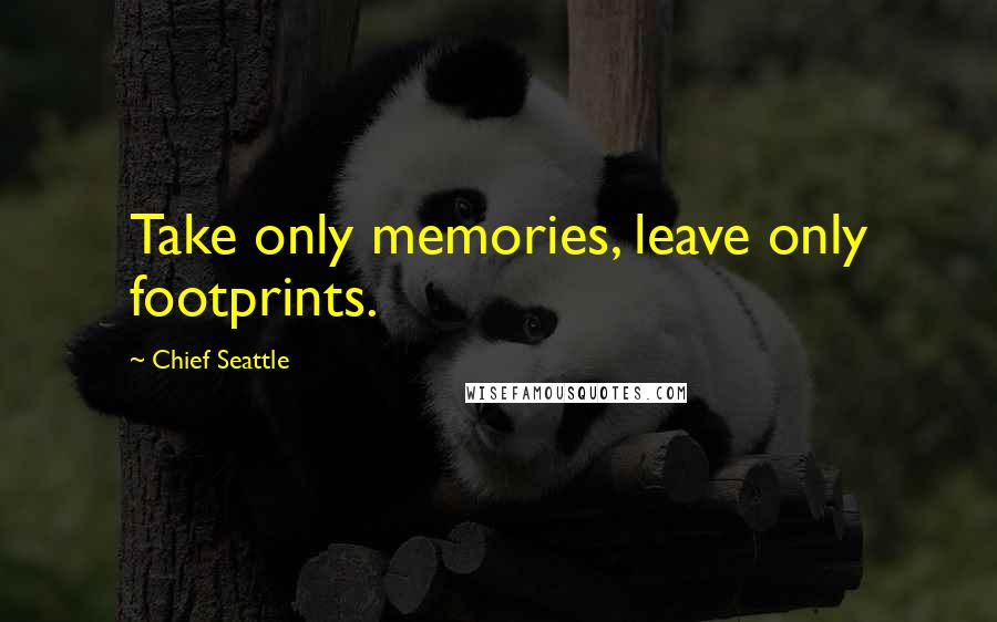 Chief Seattle Quotes: Take only memories, leave only footprints.