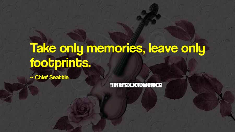 Chief Seattle Quotes: Take only memories, leave only footprints.