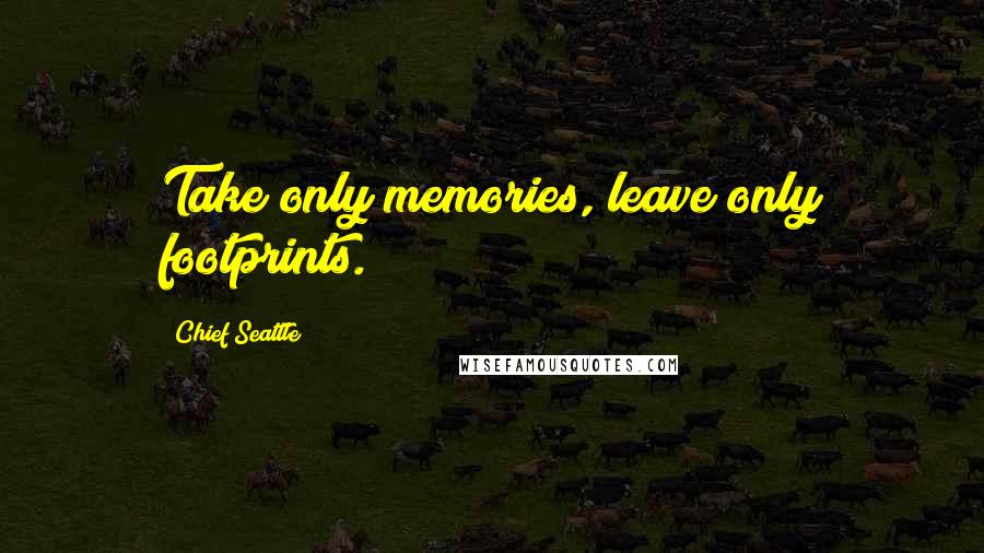 Chief Seattle Quotes: Take only memories, leave only footprints.