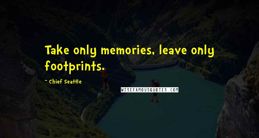 Chief Seattle Quotes: Take only memories, leave only footprints.