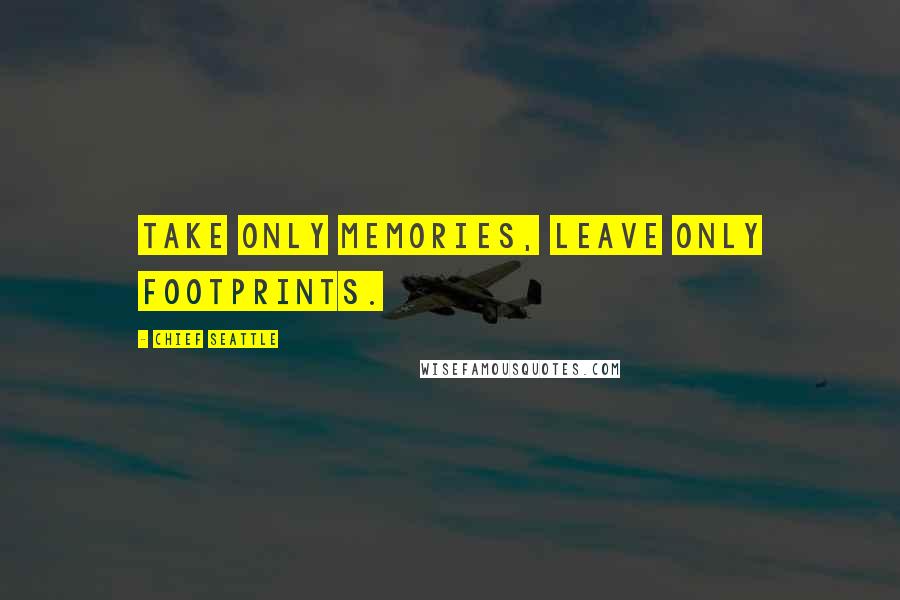 Chief Seattle Quotes: Take only memories, leave only footprints.