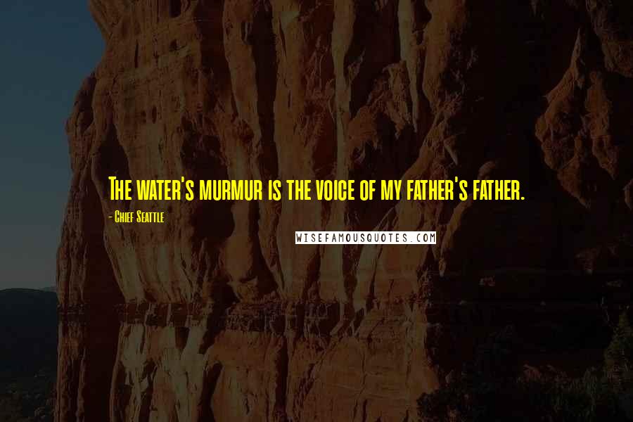 Chief Seattle Quotes: The water's murmur is the voice of my father's father.