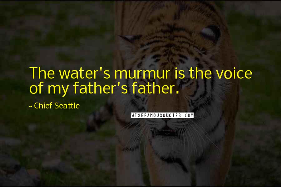 Chief Seattle Quotes: The water's murmur is the voice of my father's father.