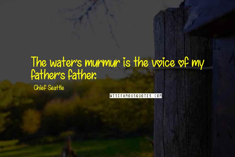 Chief Seattle Quotes: The water's murmur is the voice of my father's father.