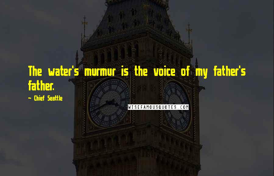 Chief Seattle Quotes: The water's murmur is the voice of my father's father.
